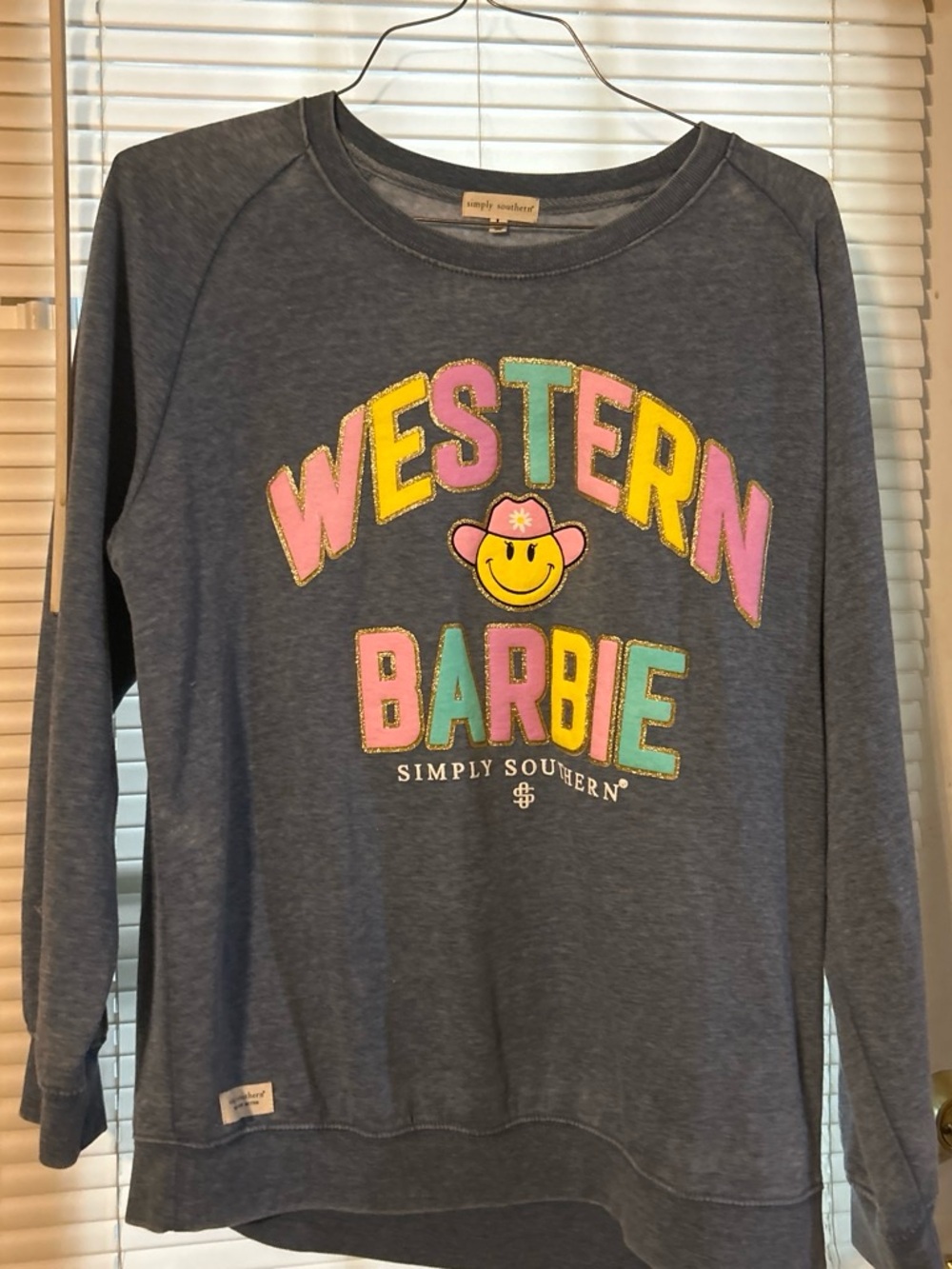 Simply Southern Blue Western Barbie Graphic Sweatshirt